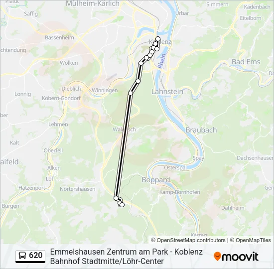 620 Bus Line Map