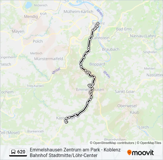 620 Bus Line Map