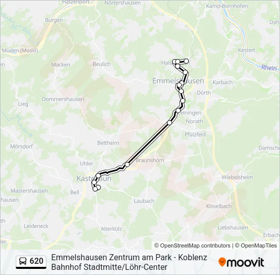 620 Bus Line Map