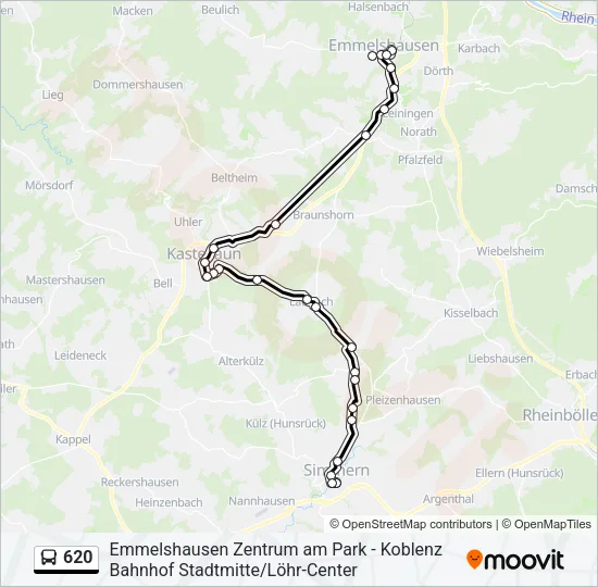 620 Bus Line Map