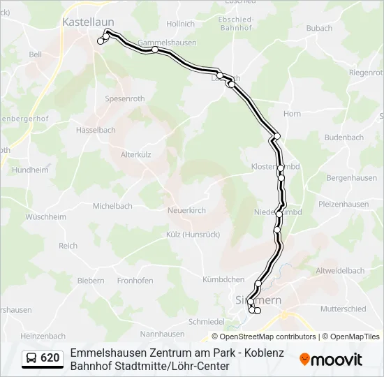 620 Bus Line Map