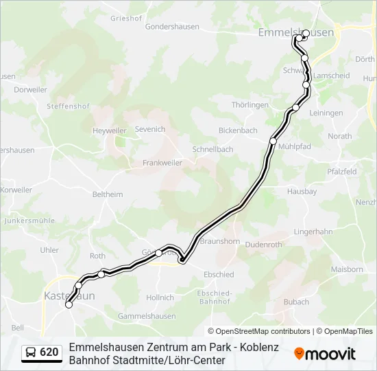 620 Bus Line Map