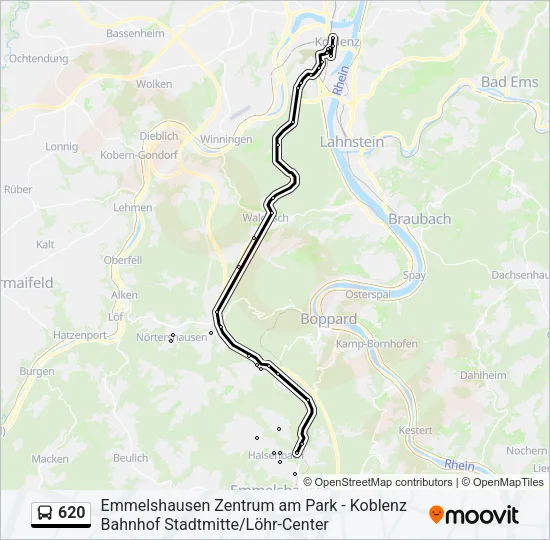 620 Bus Line Map