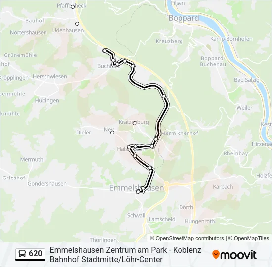 620 Bus Line Map