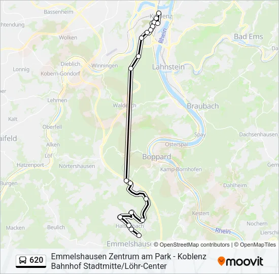 620 Bus Line Map