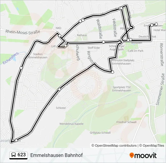 623 Bus Line Map