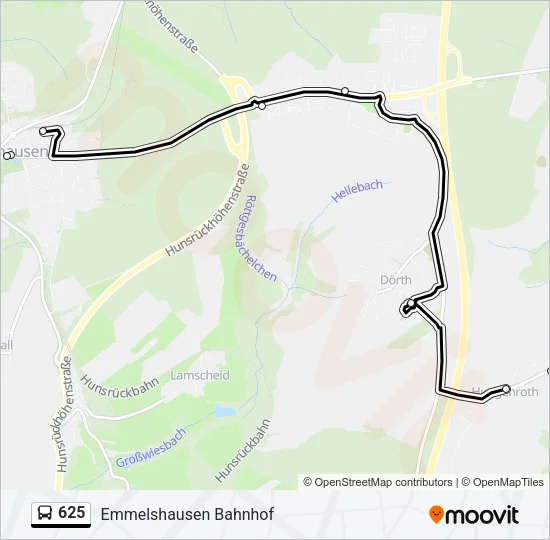 625 Bus Line Map