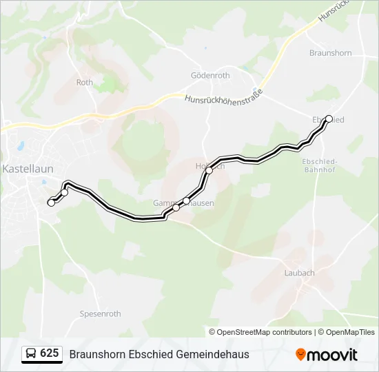 625 Bus Line Map