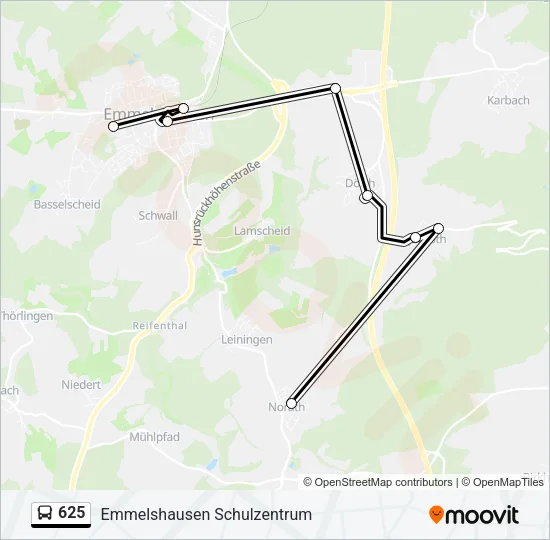 625 Bus Line Map
