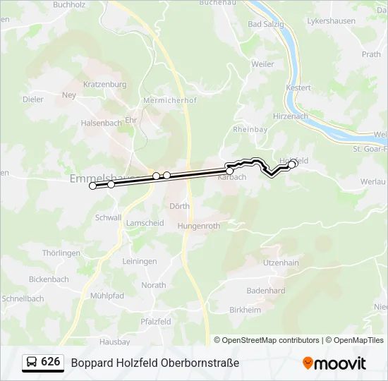 626 Bus Line Map