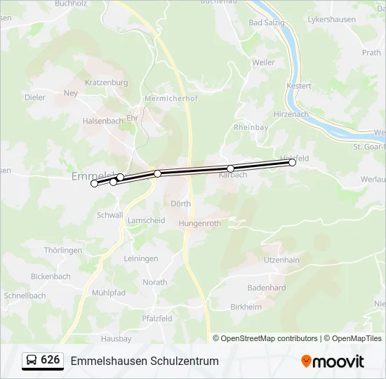 626 Bus Line Map