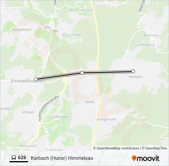 626 Bus Line Map