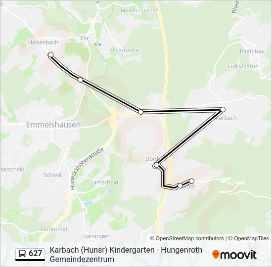 627 Bus Line Map