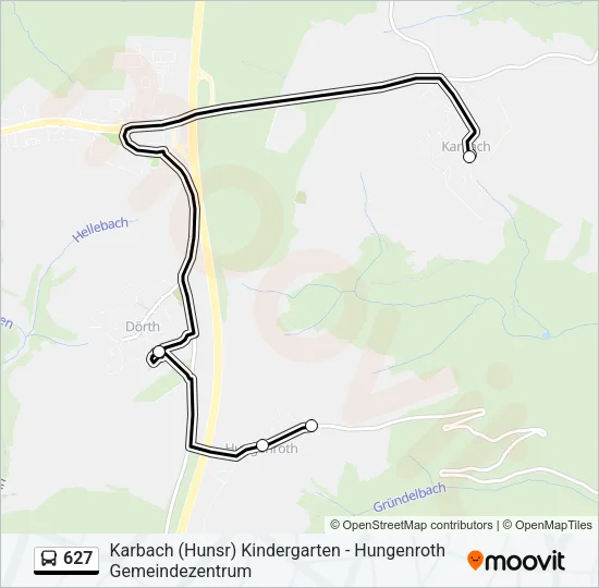 627 Bus Line Map