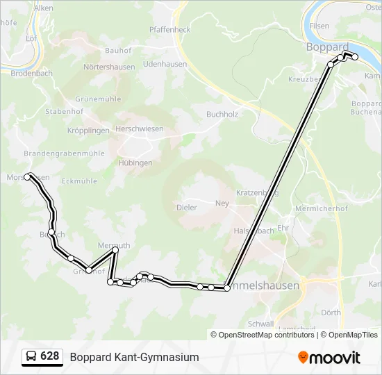 Автобус 628: карта маршрута