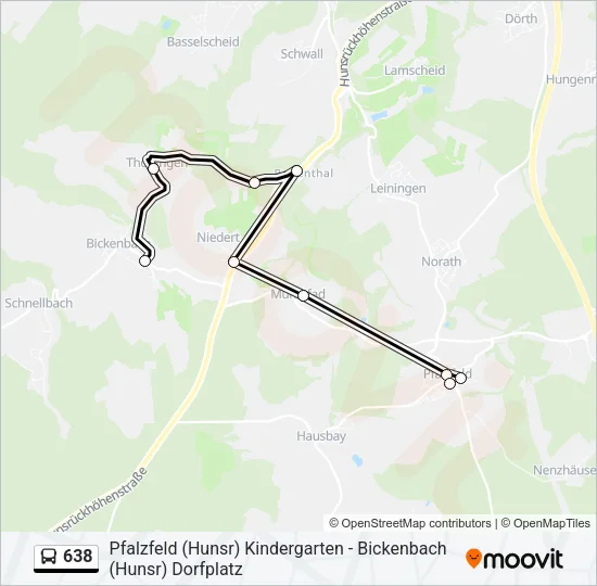 638 Bus Line Map