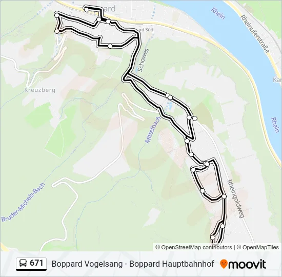 671 Bus Line Map