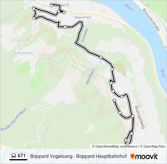 671 Bus Line Map