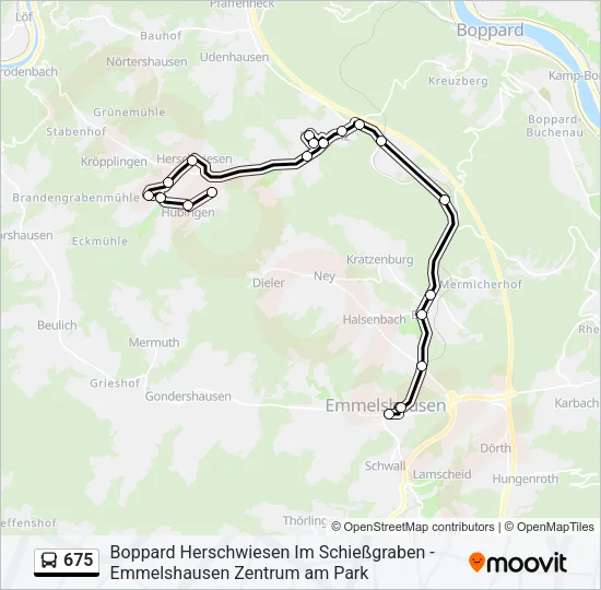 675 Bus Line Map