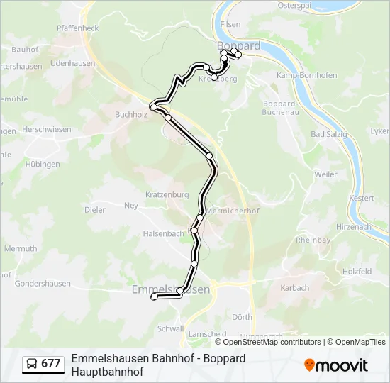 677 Bus Line Map