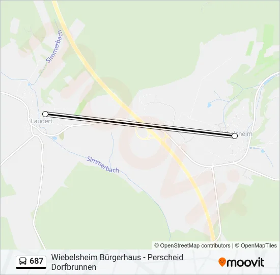 687 Bus Line Map