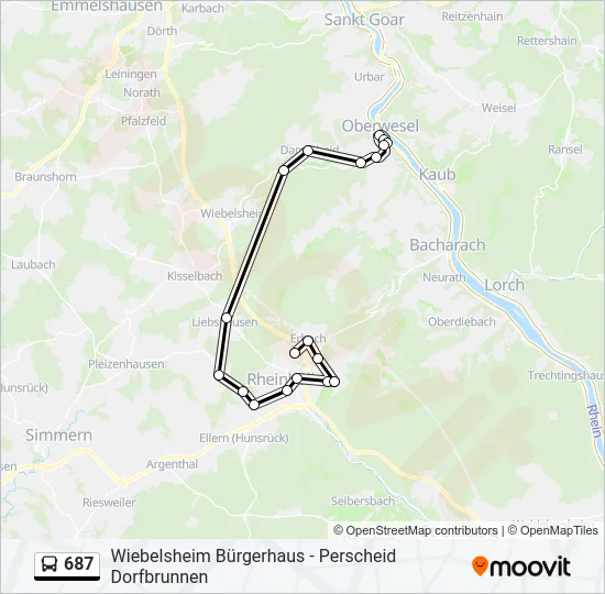 687 Bus Line Map