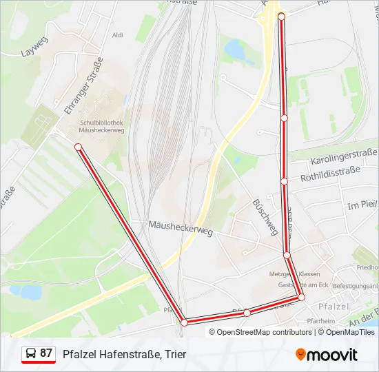 87 Bus Line Map