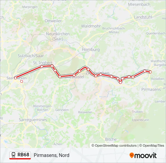 RB68 Train Line Map