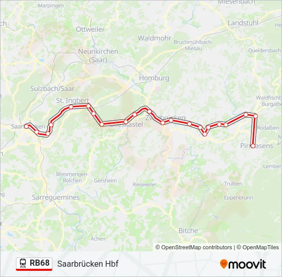 RB68 Train Line Map