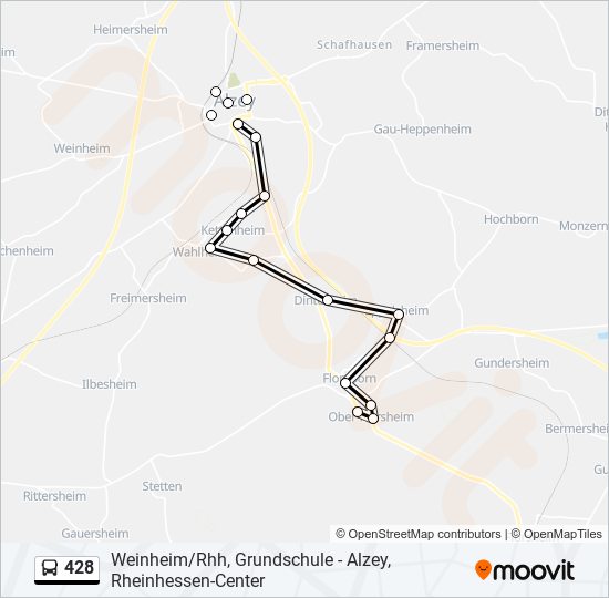 428 Route: Schedules, Stops & Maps - Ober-Flörsheim, Alzeyer Straße ...