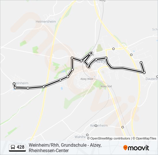 428 Route: Schedules, Stops & Maps - Weinheim/Rhh, Grundschule (Updated)