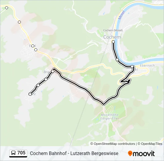 705 Bus Line Map
