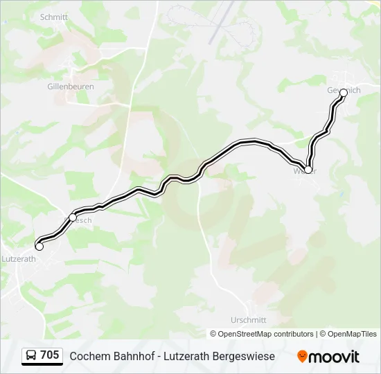705 Bus Line Map