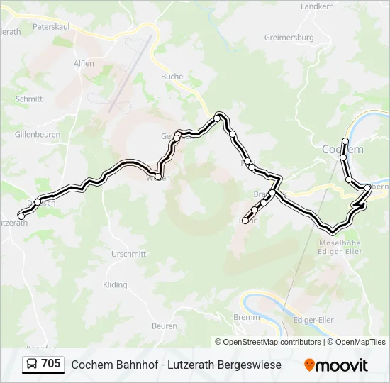 705 Bus Line Map
