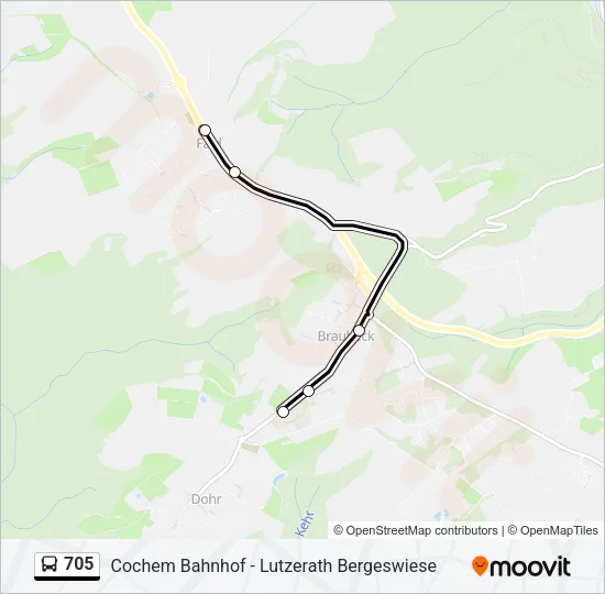 705 Bus Line Map