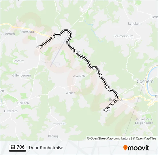706 Bus Line Map