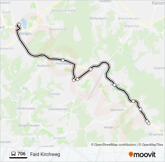 706 Bus Line Map