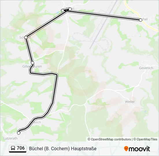 706 Bus Line Map