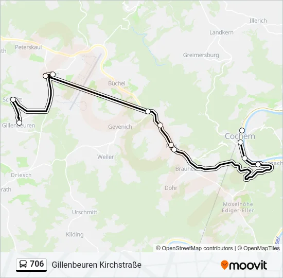 706 Bus Line Map