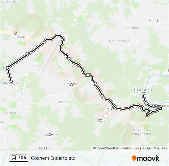 706 Bus Line Map