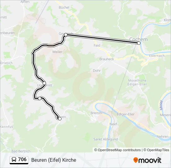 Buslinie 706 Karte