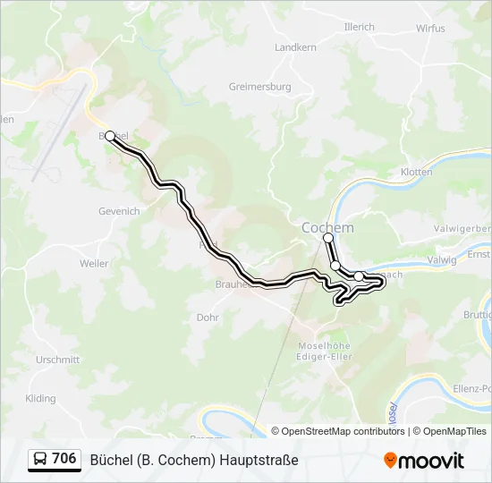 706 Bus Line Map