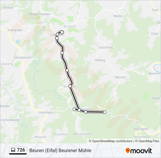 726 Bus Line Map
