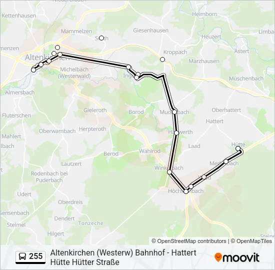 255 Bus Line Map