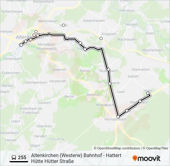 255 Bus Line Map
