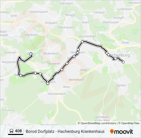 408 Bus Line Map