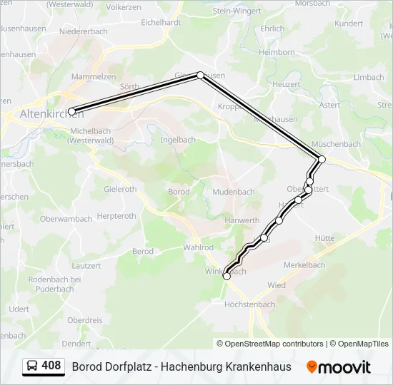 408 Bus Line Map
