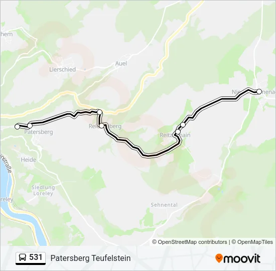 Автобус 531: карта маршрута