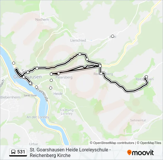531 Bus Line Map