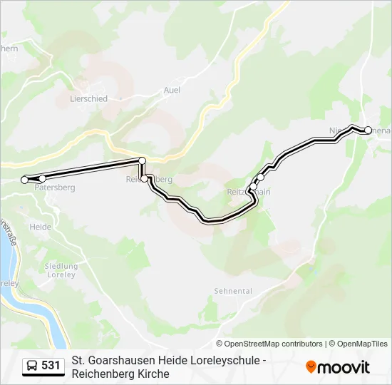 Автобус 531: карта маршрута